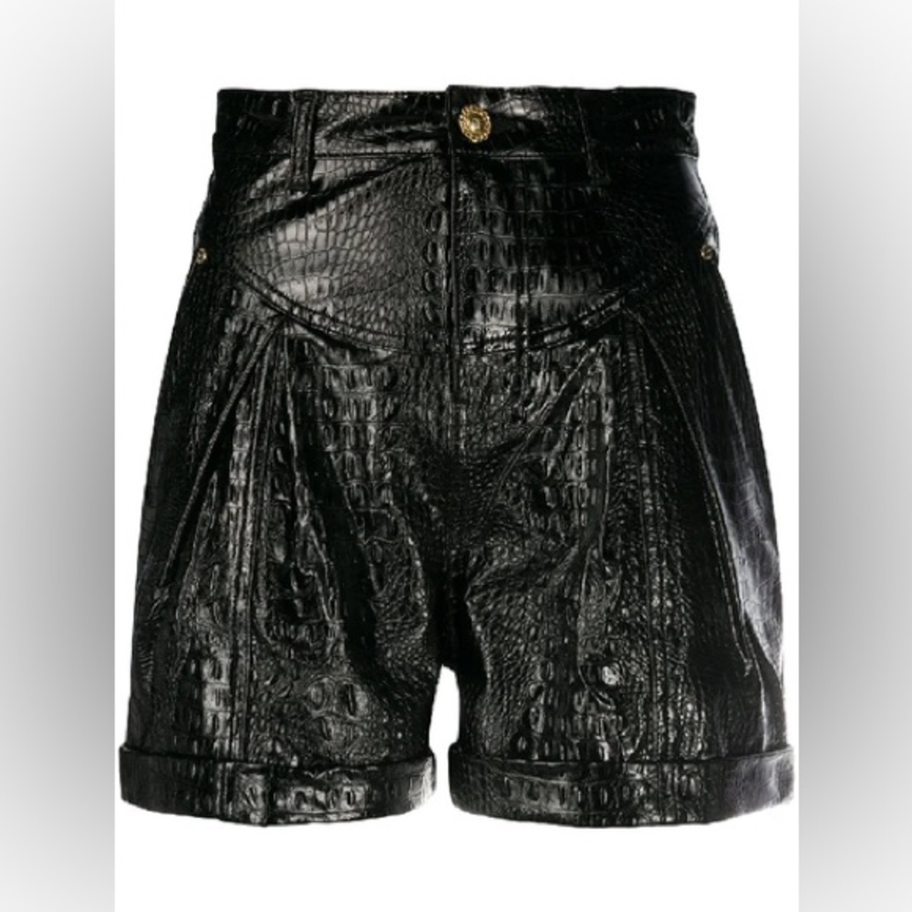 Chiara Ferragni Croc Effect high waist Shorts